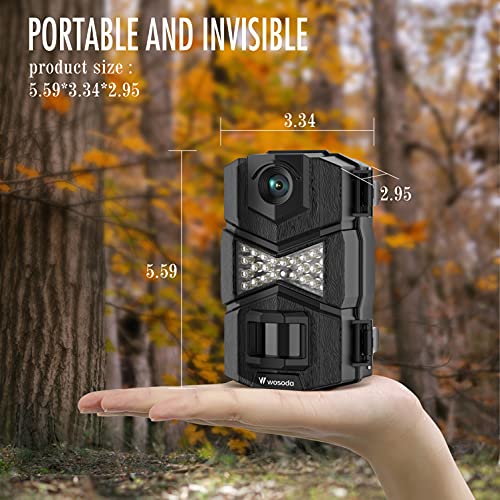 WOSODA 16MP 1080P Trail Camera, with Upgraded 850nm IR LEDs Night