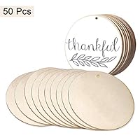 Wood Circles (50pcs) - Unfinished Round Discs(3.9 Inch/10 cm) Blank Wooden Tags Slices Cutouts for DIY Crafts ,Birthday, Game Boards, Decorations