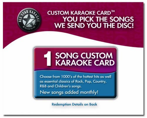 1 Song All Star Karaoke Custom Karaoke Card