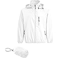 Spmor Men's Lightweight Waterproof Jacket Packable Windbreaker Running Coat