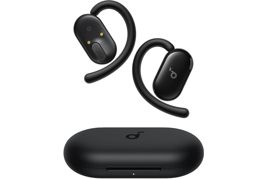 Soundcore V20i by Anker Open-Ear Headphones, Adjustable Ear Hooks, Ultra-Comfort, Snug Fit, Powerful Sound, Clear Calls, IP55, 36H Playtime, Bluetooth 5.4 Wireless Earbuds, Multipoint Connection
