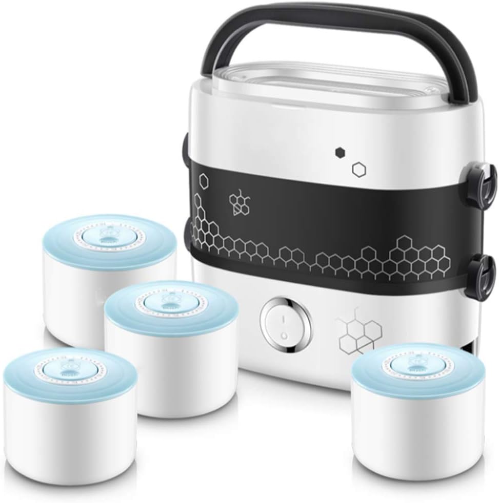 Lvmiao Sarazong Electric Lunch Box Double Layer Pluggable Heating Automatic Insulation Ceramic Hot Rice Artifact Portable And Exquisite Mini Anti-Dry Overheating Protection Small Cooking Pot