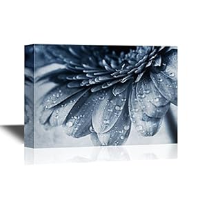 Floral Canvas Wall Art - Close Up Abstract of Colorful Pink Daisy Gerbera Flower - Gallery Wrap Modern Home Art | Ready to Hang - 12x18 inches