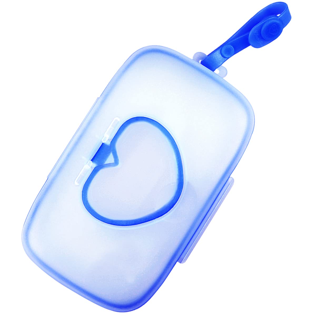 DOERDO Portable Wet Wipe Dispenser Baby Wipe Box, Baby Wipe Holder with Lid, Wipe Case for Travel Home Office Cars, Blue