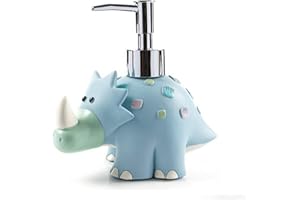 zmgmsmh Cute Animal Cartoon Resin SPA Collection Bath Accessory Set, Soap Dispenser Pump, Toothbrush Holder, Tumbler Tooth Brushes Cup, Soap Dish (Dinosaur Soap Dispenser)