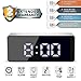 Alarm Clock Large Digital LED Display Portable Modern Battery Operated Mirror Clock USB Powered Smart Snooze Multi-Function Time Temperature Fits for Office Bedroom Dormitory Travel (White)