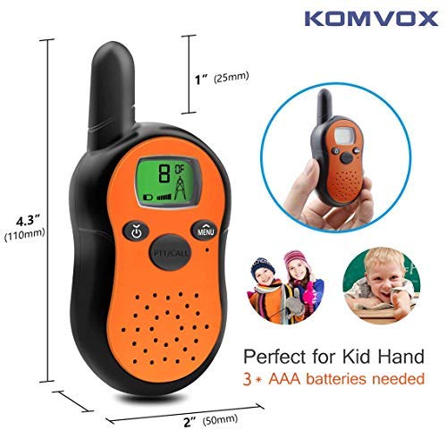 KOMVOX Walkie Talkies for Kids Toddlers Two Way Radios Toy Voice Activated Long Range Pack, Outdoor Exploration Gifts for Age 5 6 7 Year Old Boys Girls