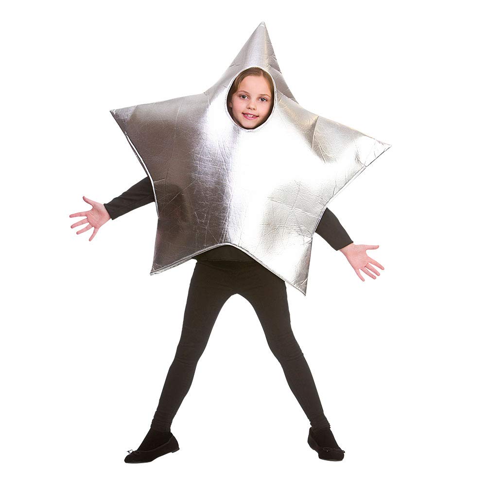 (O) Boys or Girls Childrens Silver Star Christmas Costume Nativity Panto Fancy Dress