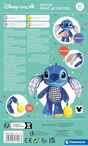 Baby Enfant Stitch First Peluche Disney, Pushchair Stroller & Pram, Jouet D'Apprentisage Sensoriels, Enfants 6 Mois, Multicolore - 17918