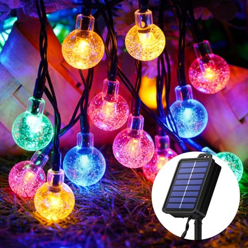 Realky 18M 100 LED Outdoor Solar String Lights with 8 Modes and Memory Function, IP65 Waterproof, Decorative Lights for Terrace, Balcony, Gazebo, Party (Multicolor)