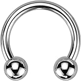Pierced Owl 18-00GA ASTM F-136 Implant Grade Titanium Internally Threaded Ball Ends Circular Horseshoe Barbell