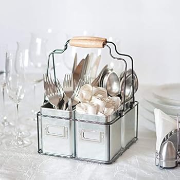 74460 Hwi Country Farmhouse Kitchen Utensil Storage Picnic Tote