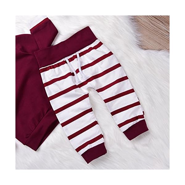 AlwaysFun Newborn Baby Girls Boys Long Sleeve Striped Hoodies Tops Sweatsuit and Stretch Pants Outfits Clothing Set - Image 8