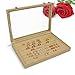 Wuligirl Clear Lid 7 Slots Rings Earrings Organizer Storage Jewelry Box Case Tray Showcase Display Burlap Linen