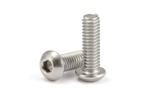 MewuDecor 10-24 x 3/4" Button Head Socket Cap Bolts Screws, Stainless Steel 18-8 (304), Bright Finish, Full Thread, Allen Hex Drive, 50 PCS