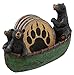 Old River Outdoors 3 Black Bears Canoeing Coaster Set - 4 Coasters Rustic Cabin Green Canoe Cub Decor
