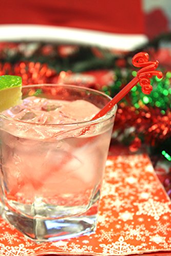 Royer 6" Plastic Naughty or Nice Christmas, Holiday Swizzle Sticks, Set of 24 - Made in USA (Pearl Red) - Thumbnail 4