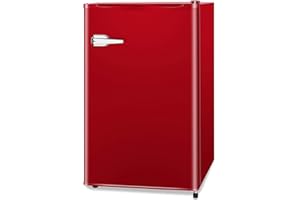 LHRIVER Mini Freezer Compact Upright Freezer, 2.3Cu.ft Small Freezer with Handle, Removable Shelves, Adjustable Thermostat, Low Noise Deep Freezer for Apartment, Home, Office, Red