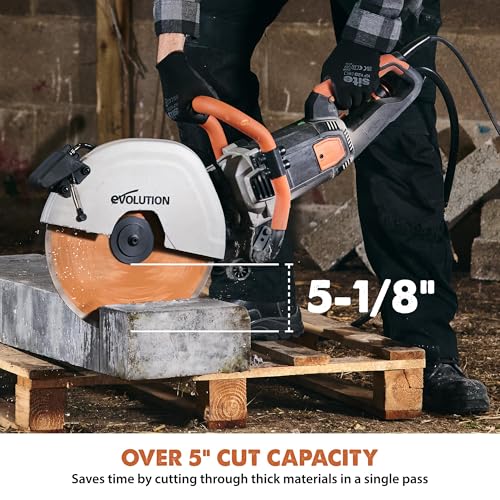 Evolution R14DCT 14” Electric Concrete Saw | High-Torque 20A Motor | 5-1/8” photo 11
