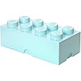 Room Copenhagen, LEGO Brick Box Stackable Storage Containers - Organizational Building Blocks - 19.69 x 9.84 x 7.09 Inches - Brick 8, Aqua