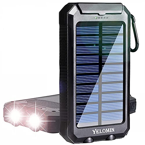 Solar Charger, YELOMIN 20000mAh Portable Solar Power Bank for Cell