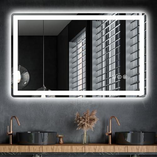 miskerm LED Bathroom Mirror 48x30 Anti-Fog Dimmable