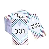 Frienda 100 Pieces Live Sale Number Tags Plastic with Normal and Reversed Mirrored Numbers 100 Consecutive Numbers (001-100)
