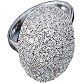 Viyuroyk 925 Sterling Silver Shiny Round Full Drill Cubic Zirconia Rings Diamond Rings for Women Jewelry Findings Earring Backs Findings (US Code 6)