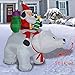GOOCHI 6 Foot Christmas Inflatables Outdoor Yard Decoration Santa on Bear Inflatable Bear with Santa and Gifts Lighted for Home