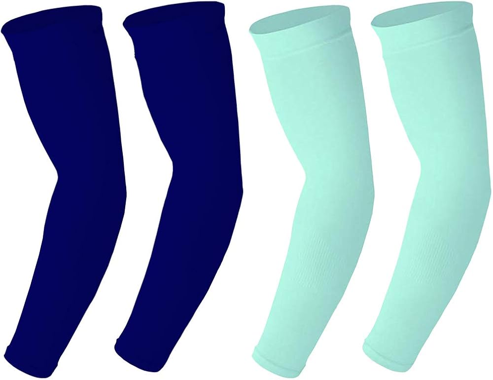 Arm Sleeves With Dark Blue And Turquoise Color 2 Pairs Amazon.in