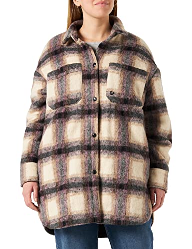 True Religion OVERSIZED DROP SHOULDER JACKET CAMEL CHECK