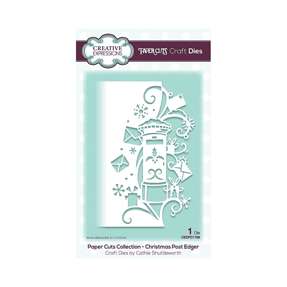 Creative Expressions Paper Cuts-Christmas Post-Edger Craft Die, Metal, 8.1 x 14.5 cm CEDPC1168