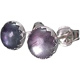 Rainbow Fluorite Stud Earrings 6mm