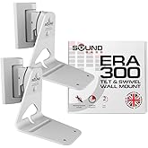 Sound Bass ERA300 Wall Mount Bracket, Tilt and Swivel, White, Twin (2pcs), Compatible with Sonos ERA 300, Effortless Installation, Includes Mounting Kit, Double, Pair