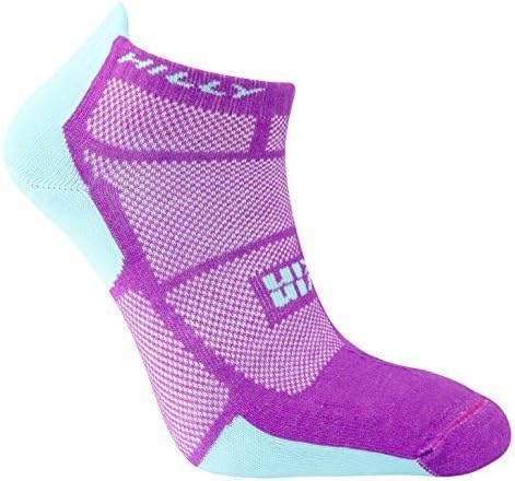 Hilly Women's Twin Skin Socklet Running Socks - Purple/Aquamarine, Medium by Hilly