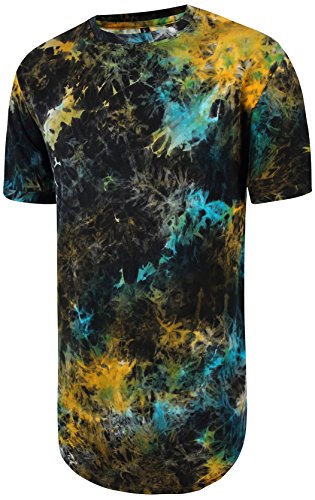 Pizoff unisex curved hem extra longline big drop t shir…