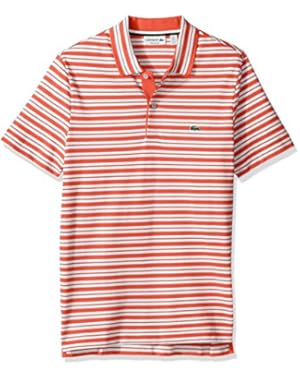 Men's Short Sleeve Pique with Stripe Rib Collar Polo, PH2047