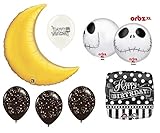 Ballooney's Gold Crescent Moon Jack Skellington Birthday Party Balloon Bouquet
