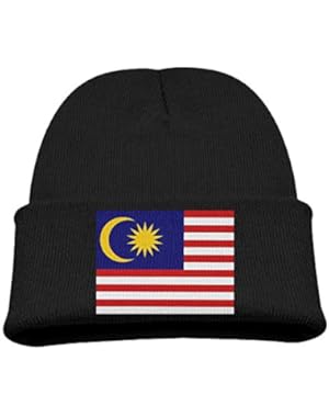 Flag Of Malaysia Kid's Hats Winter Funny Soft Knit Beanie Cap Children Unisex