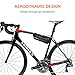 FlexDin Bicycle Triangle Frame Tool Bag Aerodynamic Design for Road Racing/Touring, Cycling Under Seat Road Bike Top Tube Pack Pouch Waterproof 0.6L Black