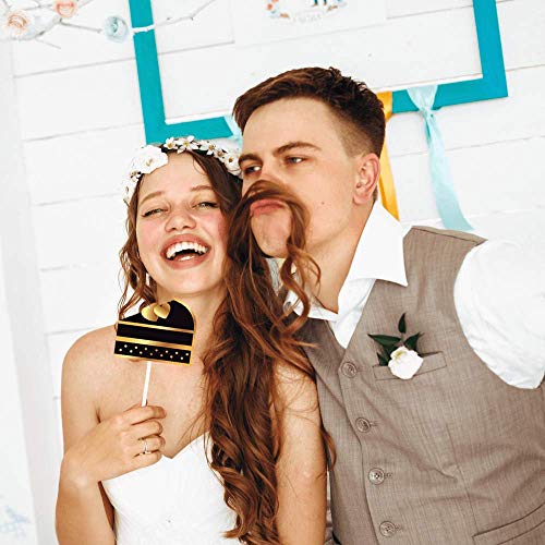 Wedding Photo Booth Props - Gold Wedding Photobooth Props and Signs - Party Favors Supplies and Decorations (24 Count) - Thumbnail 3