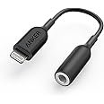 Anker 3.5mm Audio Adapter with Lightning Connector (Black), MFi Certified Lightning to Female 3.5mm Dongle, Supports Volume Control and Mic for Headphones, Earphones, Earbuds, and More.