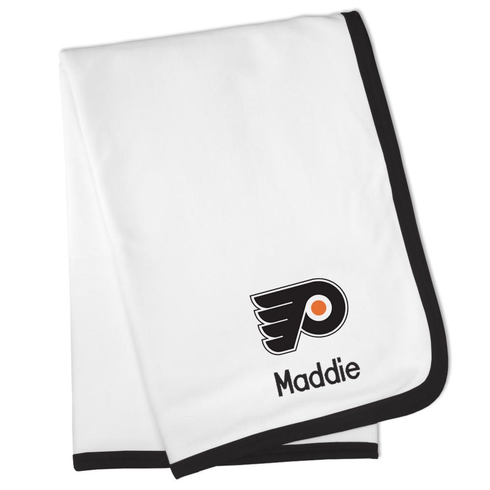 Designs by Chad and Jake Personalized Philadelphia Flyers Baby Blanket (Officially Licensed) Ultra Soft, Warm Comfort | Receiving Swaddle for Newborn Boy or Girl | Portable, Stroller Friendly