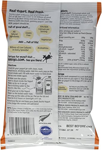 EasiYo Yogurt Mix, Peach, 8 Count