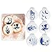 ART Kitchenware 2.76Inch 6pcs Halloween Cookie Stencil Set Cupcake Decoration Stencil Template Baking Mold Semi-Transparent ST-843S