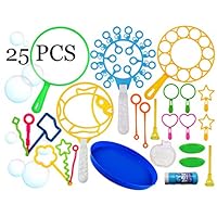 25 Pieces of Colorful Bubble Wands Toys Bubble Making Wand Bubbles for Kids