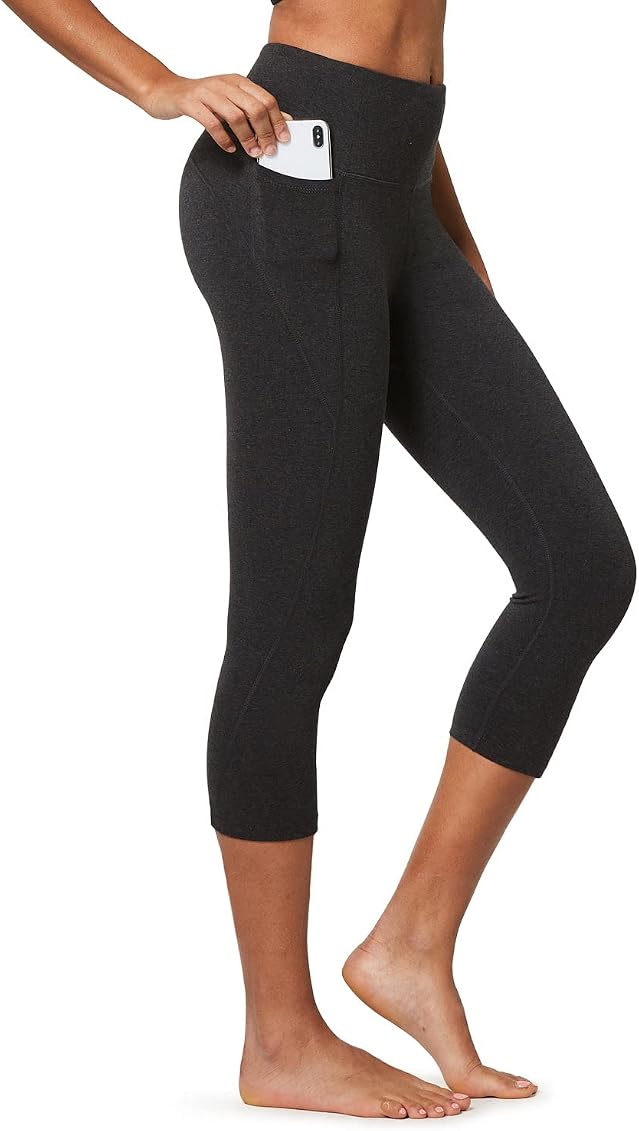 BALEAF Women's Capri Leggings Workout Yoga Running Capris High Waisted Pull  On Cropped Leggings with Pockets Charcoal XS at Amazon Women's Clothing  store