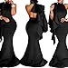 Bodycon4U Women's One Shoulder Ruffled Mermaid Long Maxi Evening Dress Gown