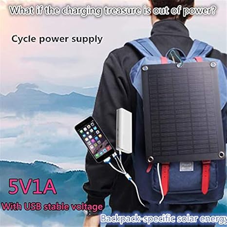 Leoie Portable Mobile Power Solar Charger 5V Outdoor Emergency Backpack Solar Charging Plate
