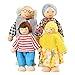 7-Piece Poseable Wooden Doll Family Happy Dolls for Dollhouse